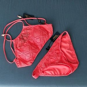 NWT Polo Ralph Lauren pink high neck Bikini